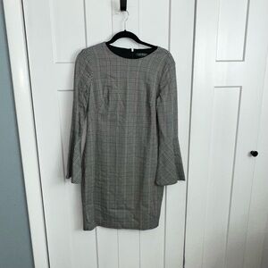 Lauren Ralph Lauren Glen Plaid Bell-Sleeve Black and White Houndstooth Dress - 6